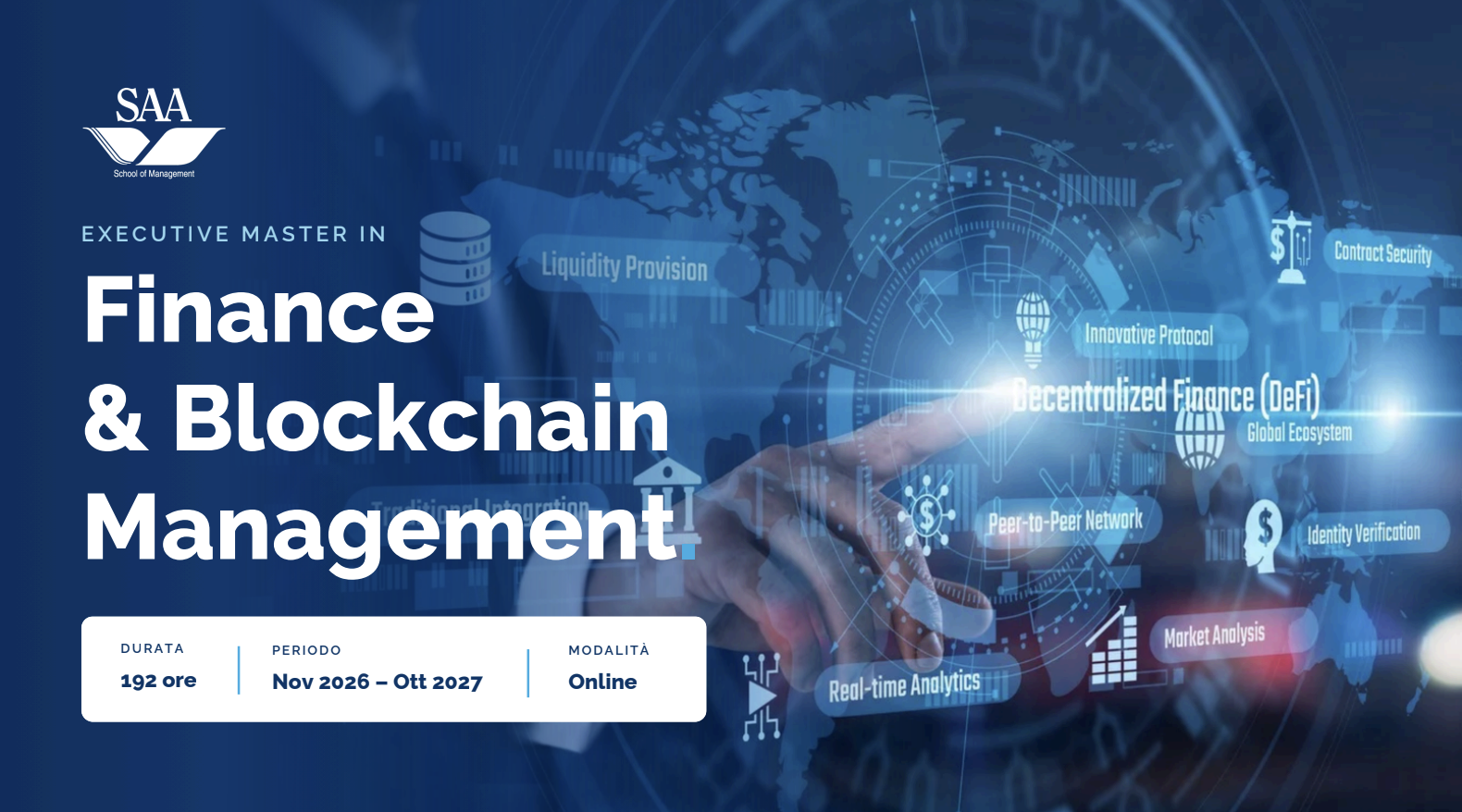 Al via il “Master Executive in Finance & Blockchain Management”